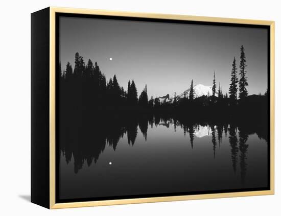 Full Moon in Upper Tipsoo Lake, Mount Rainier National Park, Washington, USA-Adam Jones-Framed Premier Image Canvas