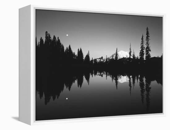 Full Moon in Upper Tipsoo Lake, Mount Rainier National Park, Washington, USA-Adam Jones-Framed Premier Image Canvas