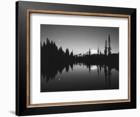 Full Moon in Upper Tipsoo Lake, Mount Rainier National Park, Washington, USA-Adam Jones-Framed Photographic Print