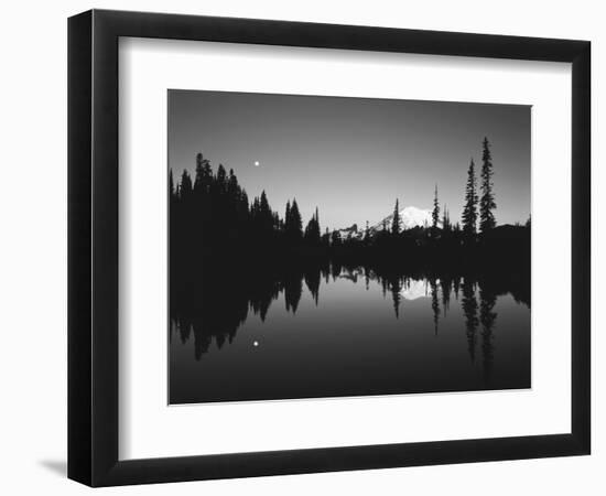 Full Moon in Upper Tipsoo Lake, Mount Rainier National Park, Washington, USA-Adam Jones-Framed Photographic Print