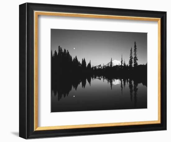 Full Moon in Upper Tipsoo Lake, Mount Rainier National Park, Washington, USA-Adam Jones-Framed Photographic Print