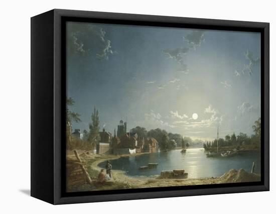 Full Moon on the River at Brentford-Henry Pether-Framed Premier Image Canvas