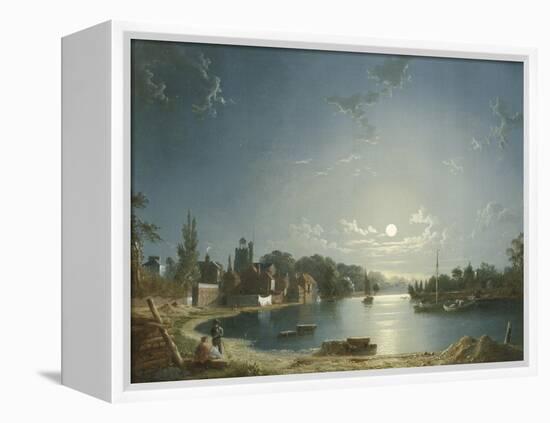 Full Moon on the River at Brentford-Henry Pether-Framed Premier Image Canvas