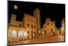 Full moon over center of San Gimignano. A Unesco World Heritage Site. Tuscany, Italy.-Tom Norring-Mounted Photographic Print