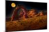 Full moon over Delicate Arch. Arches National Park. Utah, USA.-Tom Norring-Mounted Photographic Print