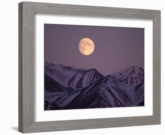 Full Moon over Gates of the Arctic National Park, North Slope of the Brooks Range, Alaska, USA-Steve Kazlowski-Framed Photographic Print