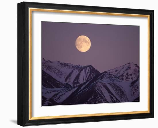 Full Moon over Gates of the Arctic National Park, North Slope of the Brooks Range, Alaska, USA-Steve Kazlowski-Framed Photographic Print