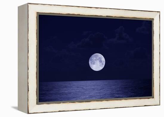 Full Moon over Ocean, Night-Buena Vista Images-Framed Premier Image Canvas