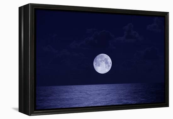 Full Moon over Ocean, Night-Buena Vista Images-Framed Premier Image Canvas