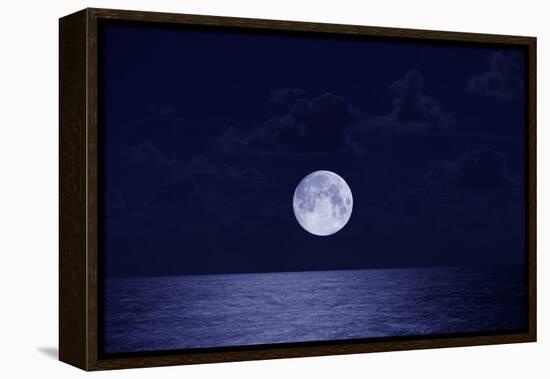 Full Moon over Ocean, Night-Buena Vista Images-Framed Premier Image Canvas