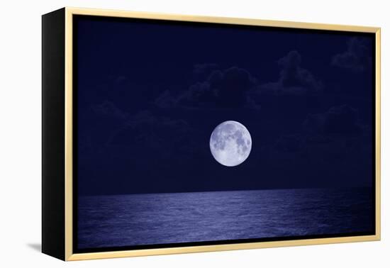 Full Moon over Ocean, Night-Buena Vista Images-Framed Premier Image Canvas