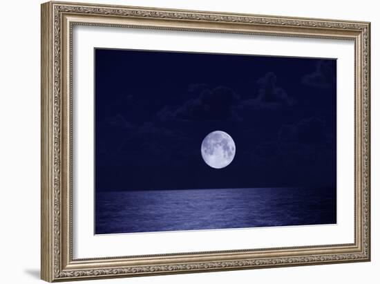 Full Moon over Ocean, Night-Buena Vista Images-Framed Photographic Print