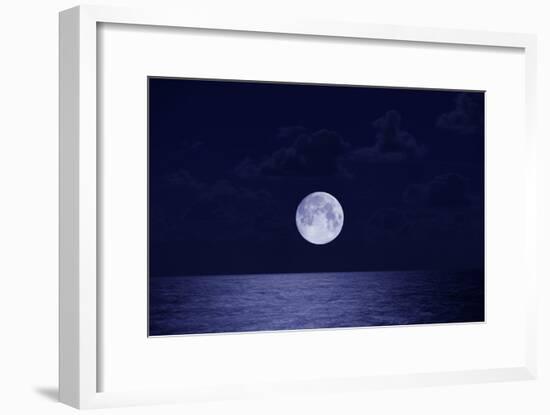 Full Moon over Ocean, Night-Buena Vista Images-Framed Photographic Print