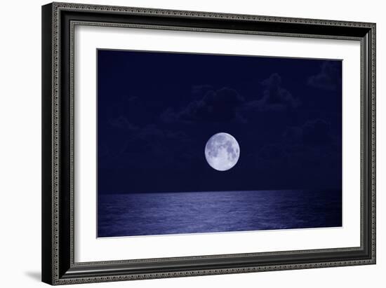 Full Moon over Ocean, Night-Buena Vista Images-Framed Photographic Print