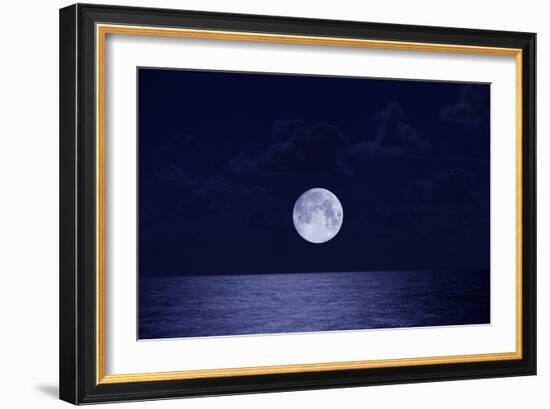 Full Moon over Ocean, Night-Buena Vista Images-Framed Photographic Print