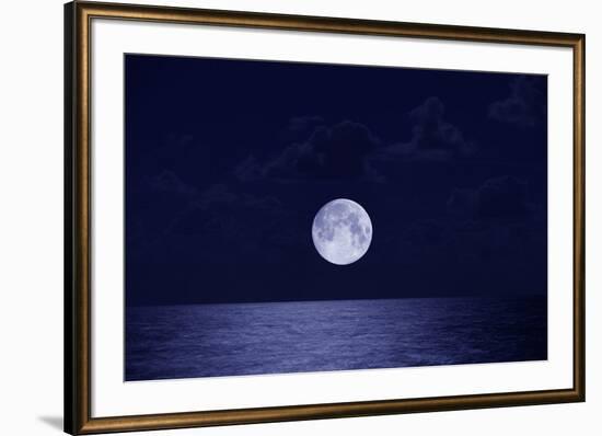 Full Moon over Ocean, Night-Buena Vista Images-Framed Photographic Print