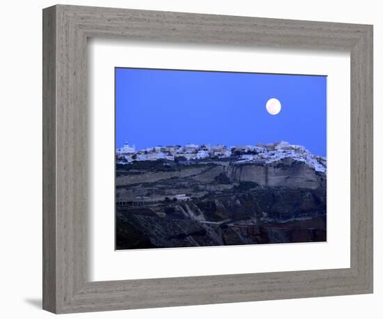 Full Moon over Santorini-Bo Zaunders-Framed Photographic Print