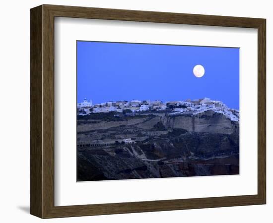 Full Moon over Santorini-Bo Zaunders-Framed Photographic Print