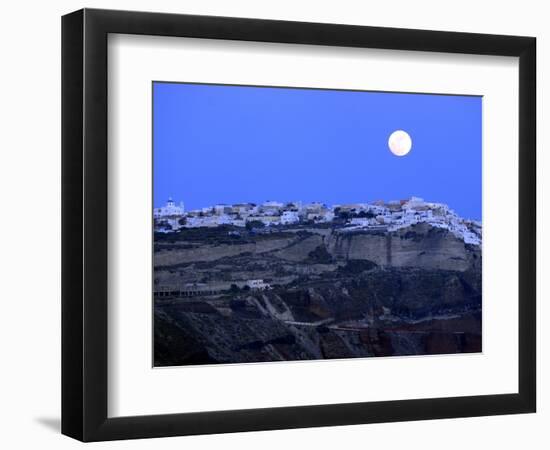 Full Moon over Santorini-Bo Zaunders-Framed Photographic Print