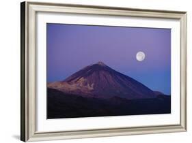 Full Moon over Teide Volcano at Sunrise, Teide Np, Tenerife, Canary Islands, Spain, December 2008-Relanzón-Framed Photographic Print