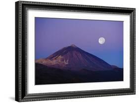 Full Moon over Teide Volcano at Sunrise, Teide Np, Tenerife, Canary Islands, Spain, December 2008-Relanzón-Framed Photographic Print