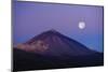 Full Moon over Teide Volcano at Sunrise, Teide Np, Tenerife, Canary Islands, Spain, December 2008-Relanzón-Mounted Photographic Print