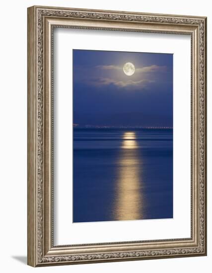 Full Moon over the Mumbles, Swansea, Wales, United Kingdom, Europe-Billy-Framed Photographic Print