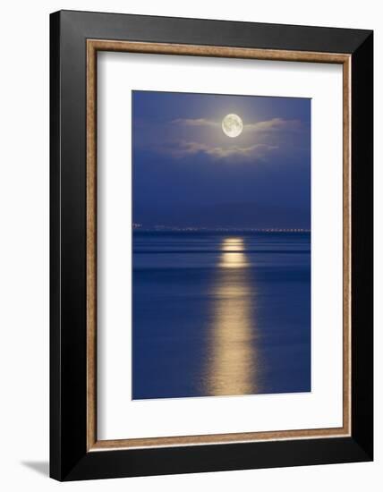 Full Moon over the Mumbles, Swansea, Wales, United Kingdom, Europe-Billy-Framed Photographic Print