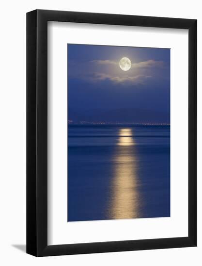 Full Moon over the Mumbles, Swansea, Wales, United Kingdom, Europe-Billy-Framed Photographic Print