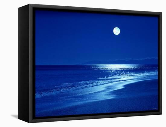 Full Moon Over the Sea-null-Framed Premier Image Canvas