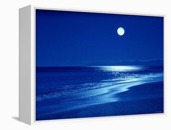 Full Moon Over the Sea-null-Framed Premier Image Canvas