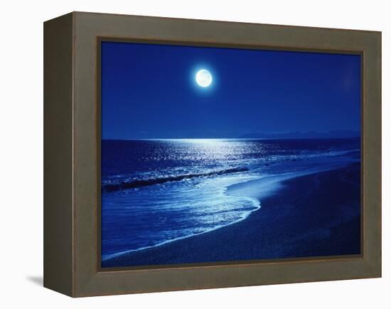 Full Moon Over the Sea-null-Framed Premier Image Canvas