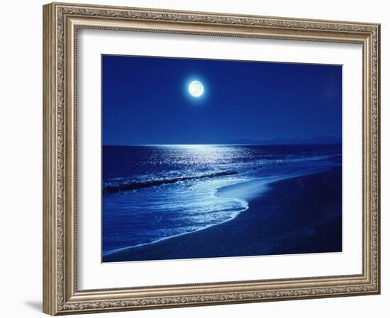 Full Moon Over the Sea-null-Framed Premium Photographic Print