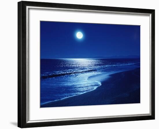 Full Moon Over the Sea-null-Framed Premium Photographic Print