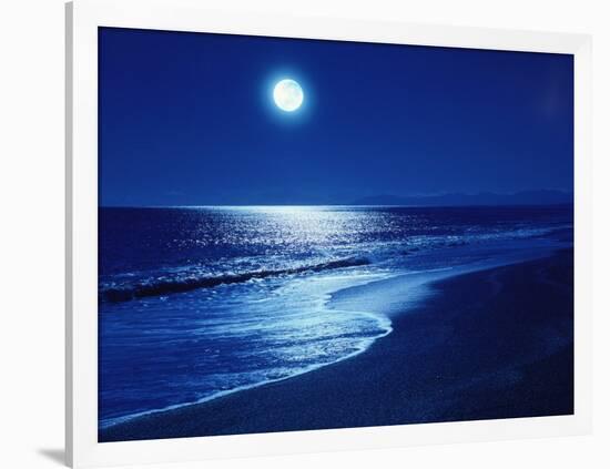 Full Moon Over the Sea-null-Framed Photographic Print