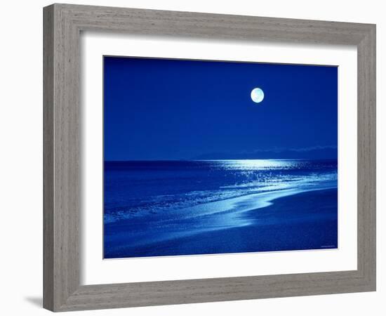 Full Moon Over the Sea-null-Framed Photographic Print