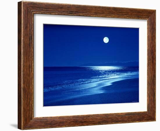 Full Moon Over the Sea-null-Framed Photographic Print