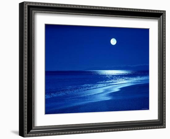 Full Moon Over the Sea-null-Framed Photographic Print