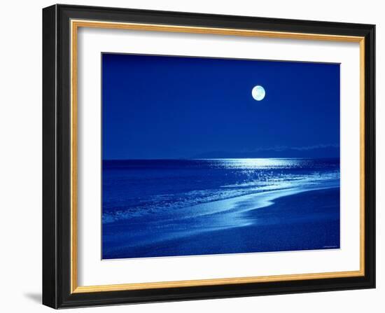 Full Moon Over the Sea-null-Framed Photographic Print