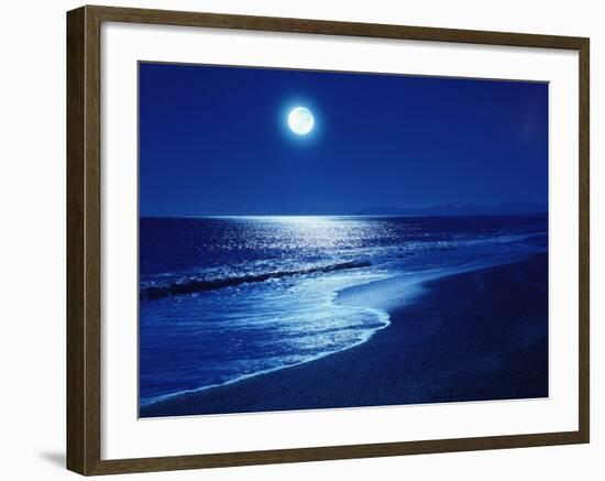 Full Moon Over the Sea-null-Framed Photographic Print