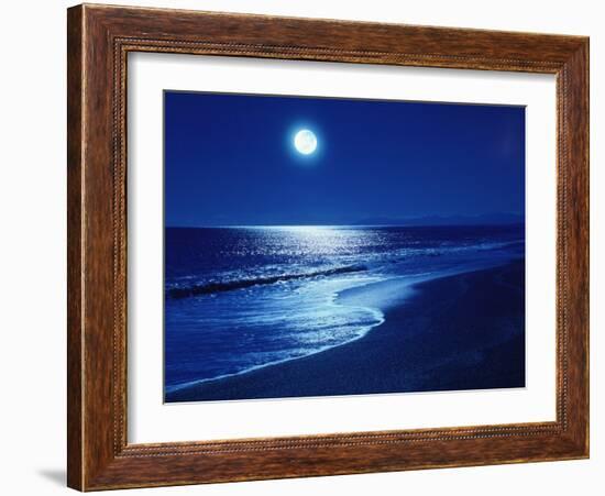 Full Moon Over the Sea--Framed Photographic Print