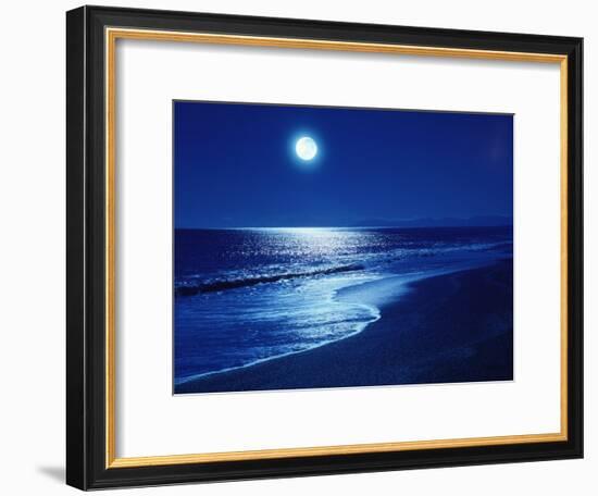 Full Moon Over the Sea-null-Framed Photographic Print