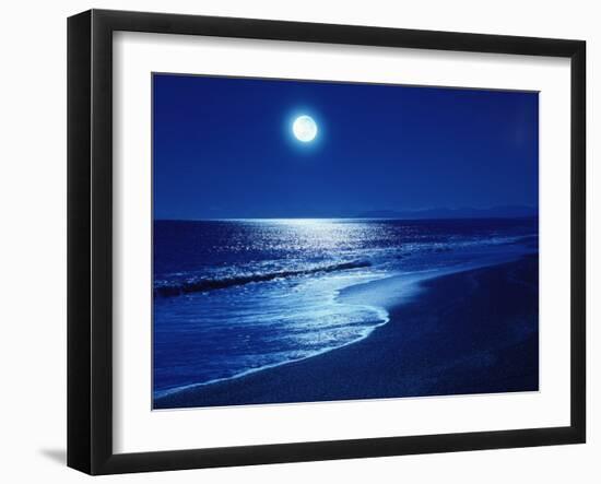 Full Moon Over the Sea--Framed Photographic Print