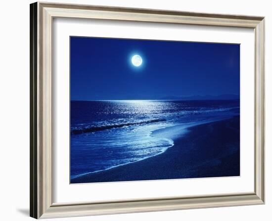 Full Moon Over the Sea-null-Framed Photographic Print