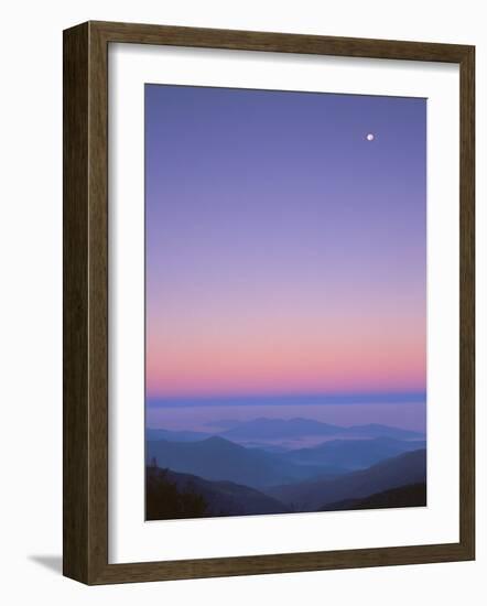 Full Moon over the Smokies, Cherohala Skyway, Great Smoky Mountains National Park, Tennessee, USA-Rob Tilley-Framed Photographic Print