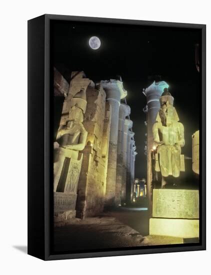 Full Moon Over The Temple at Karnak, Luxor, Egypt-Janis Miglavs-Framed Premier Image Canvas