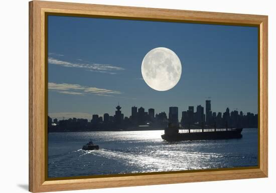 Full Moon Over Vancouver-David Nunuk-Framed Premier Image Canvas