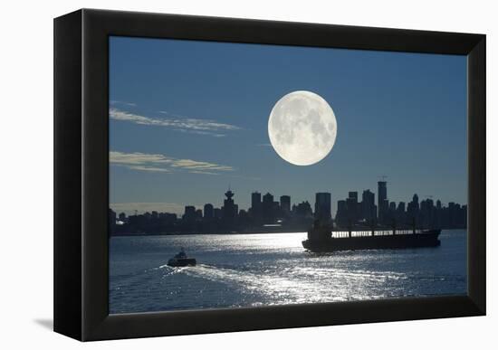 Full Moon Over Vancouver-David Nunuk-Framed Premier Image Canvas