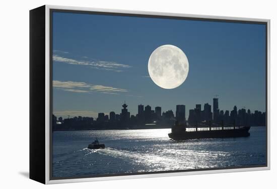 Full Moon Over Vancouver-David Nunuk-Framed Premier Image Canvas