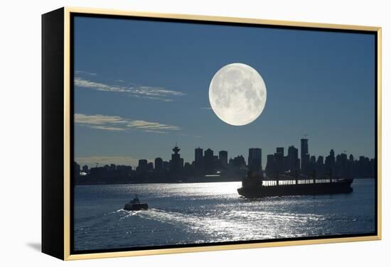 Full Moon Over Vancouver-David Nunuk-Framed Premier Image Canvas